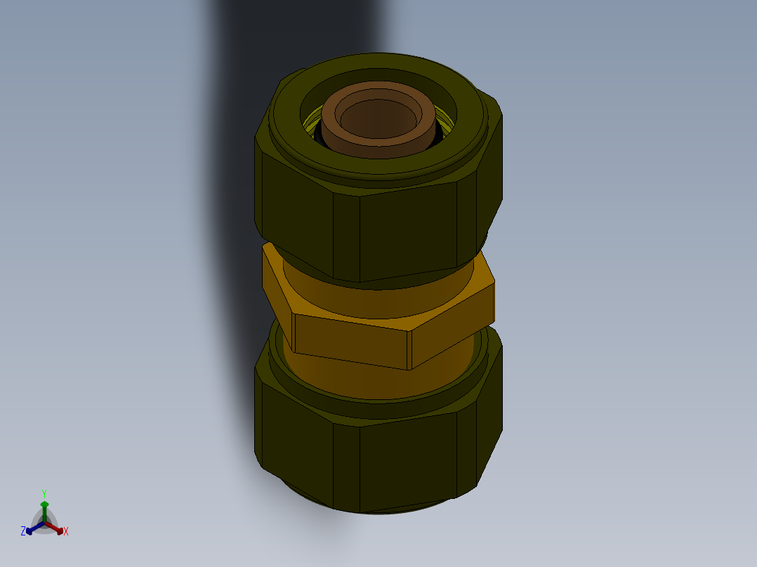 管件接头、螺纹接头、三通(60)正等轴测图