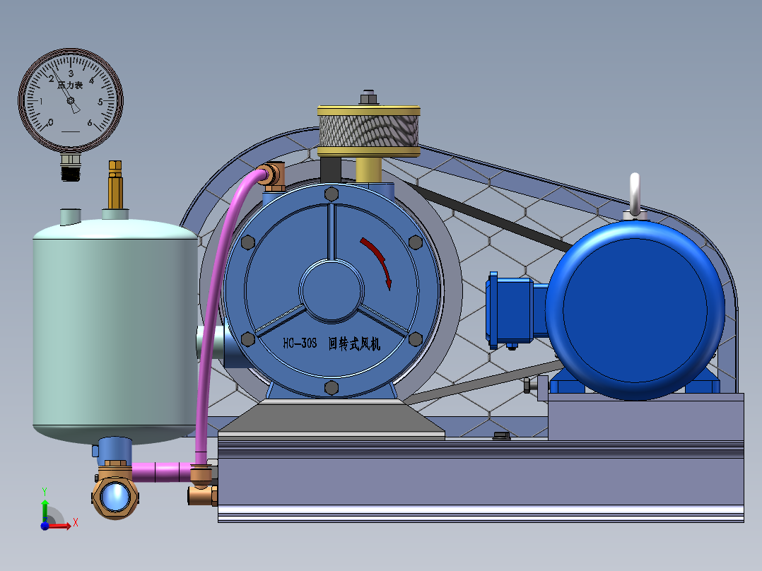 HC-30s 回转式风机sw16可编辑前视图