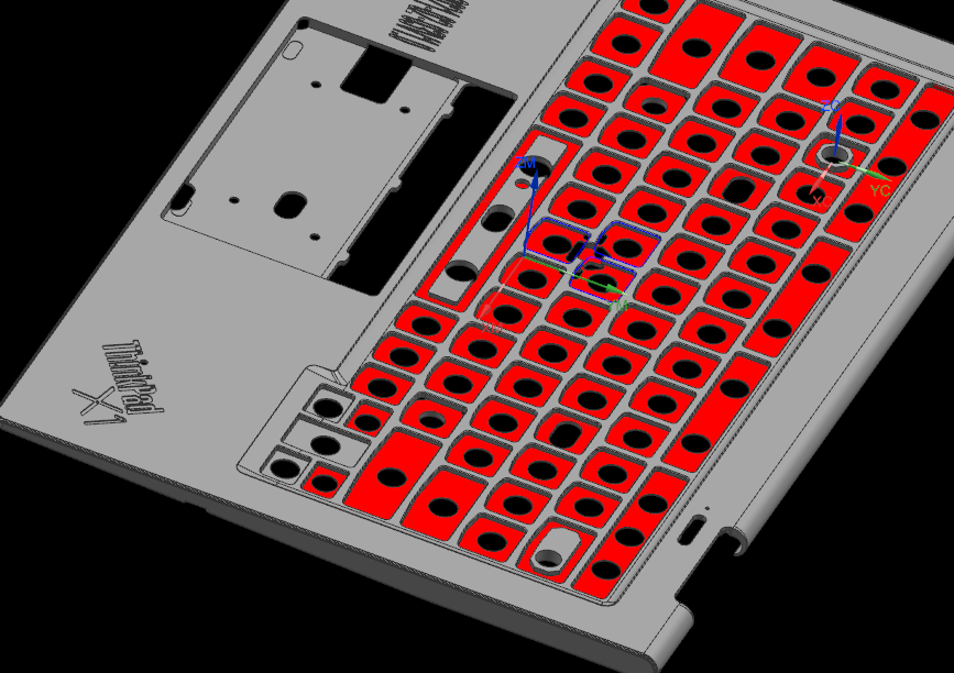 锻压笔记本C壳铣键盘框UG程序模型