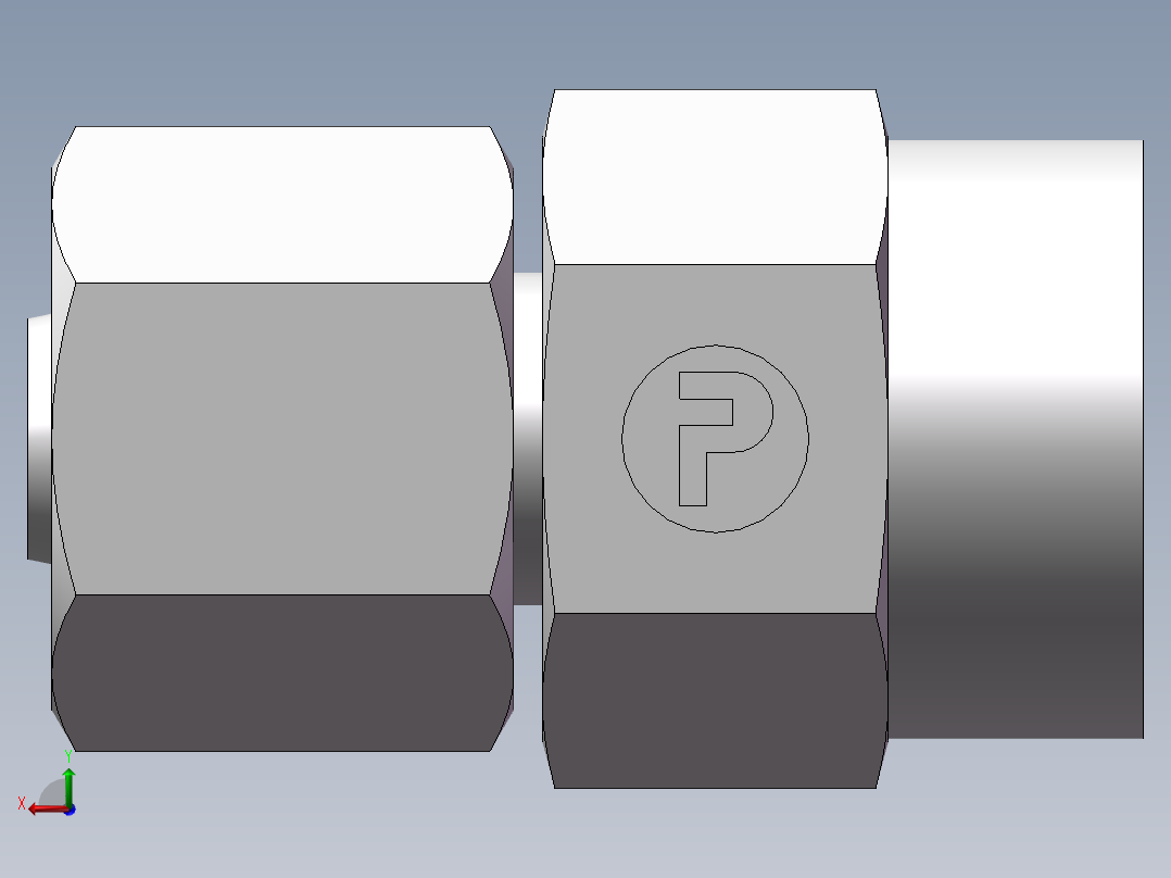 压力表接头-带螺母、7BC-04-14GDK+S后视图