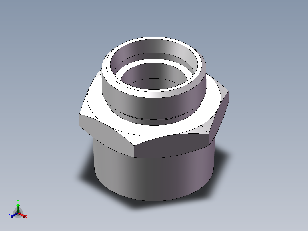 英制锥管螺纹直接头、1CT-36-20SP正等轴测图