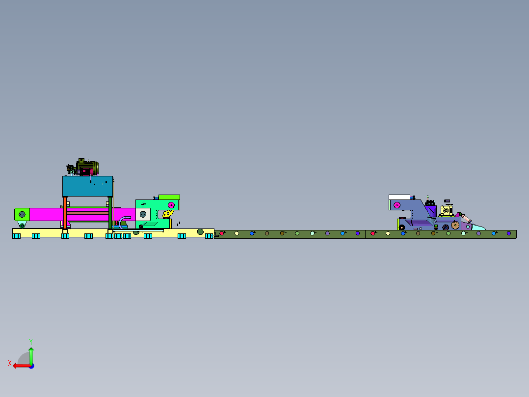 机械夹紧装置的液压拉拔机左视图