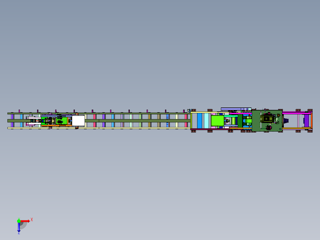 机械夹紧装置的液压拉拔机俯视图