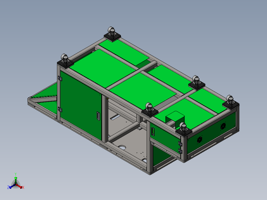 气动顶升升降输送移栽机+双层循环输送正等轴测图
