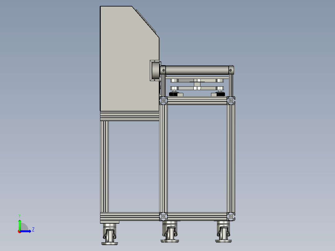 动态定量自动称重机左视图