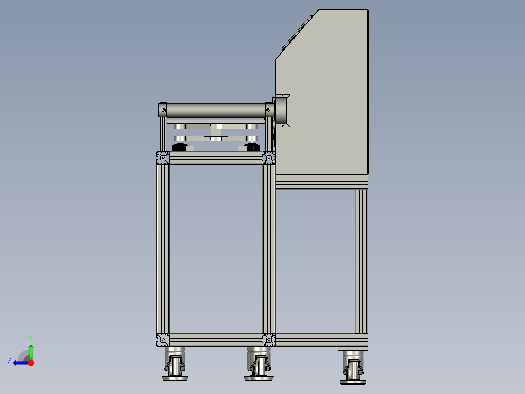 动态定量自动称重机右视图