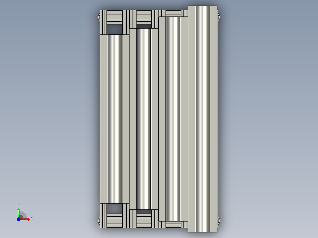 HX2115-02-08-00压辊放置台装配前视图
