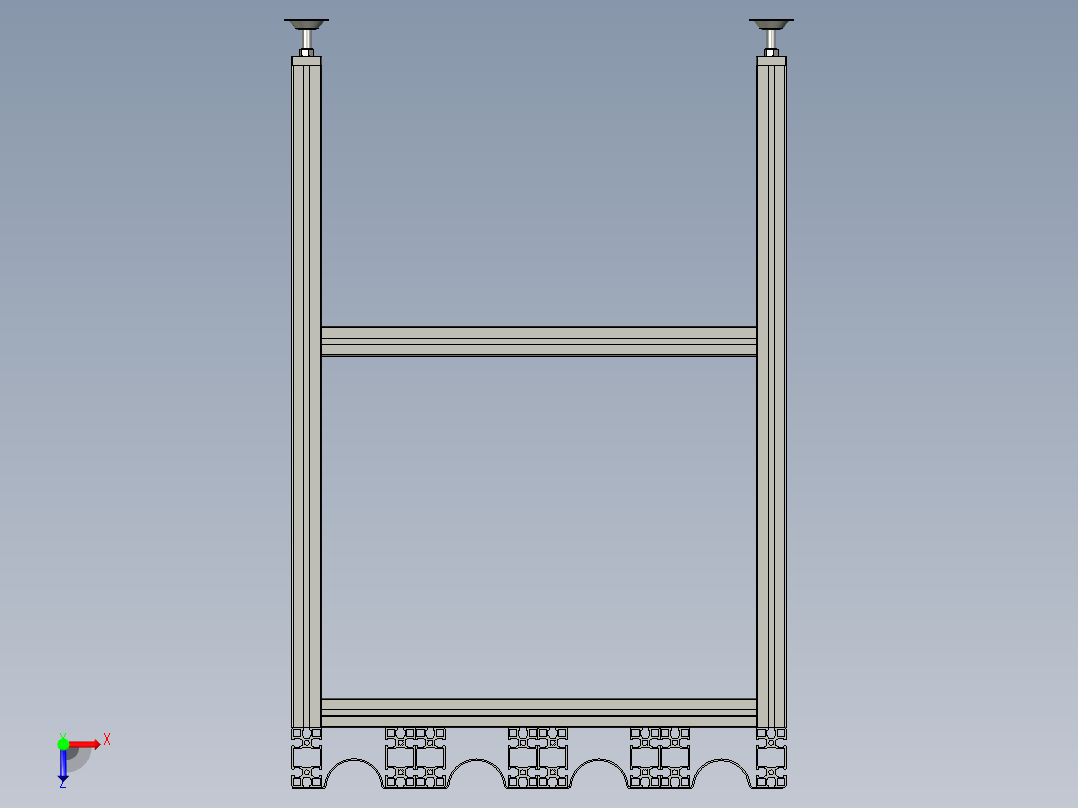 HX2115-02-08-00压辊放置台装配俯视图