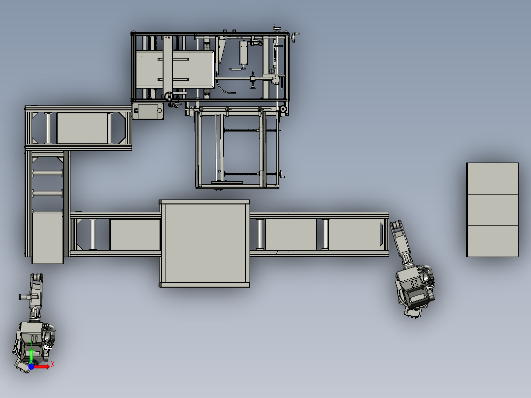装箱打包定位机构前视图