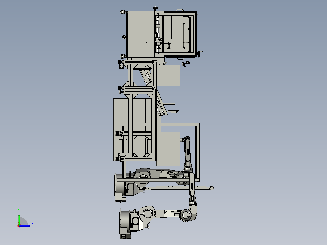 装箱打包定位机构左视图