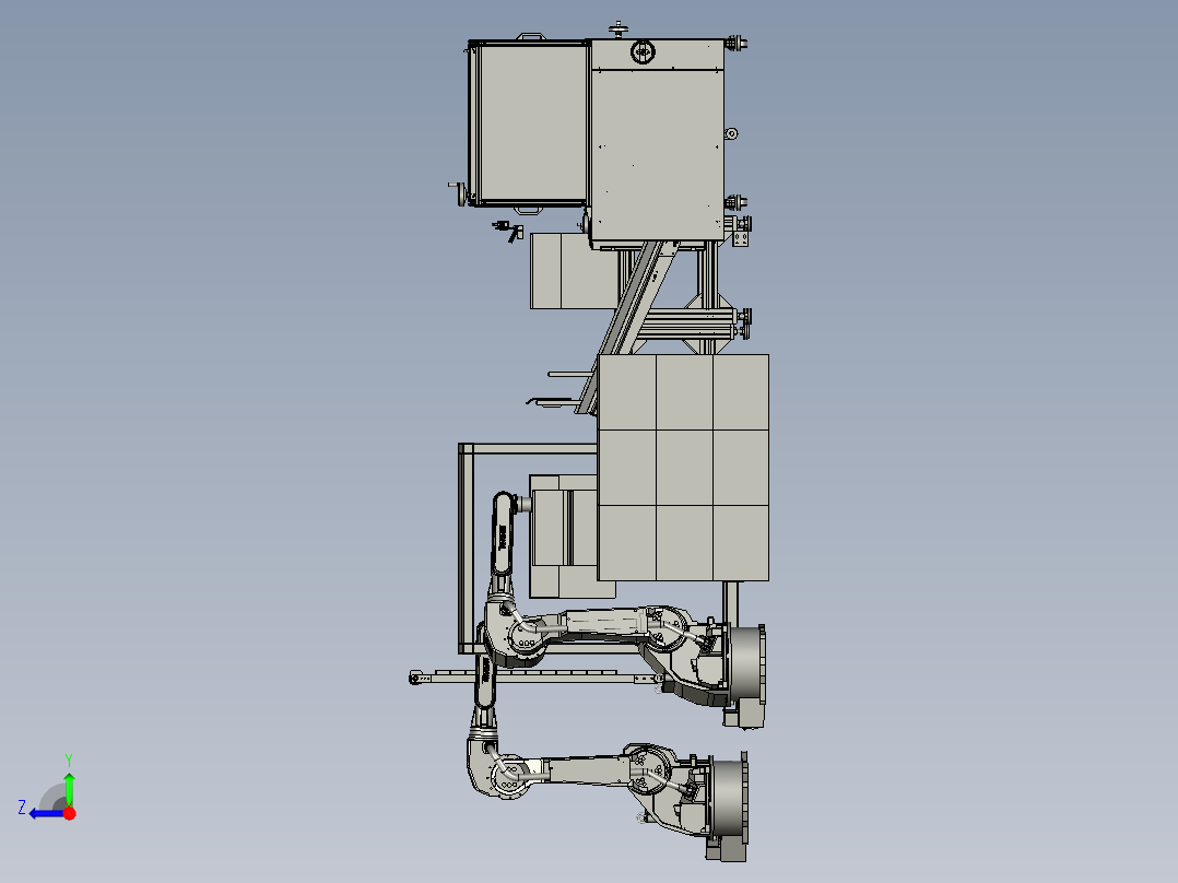 装箱打包定位机构右视图