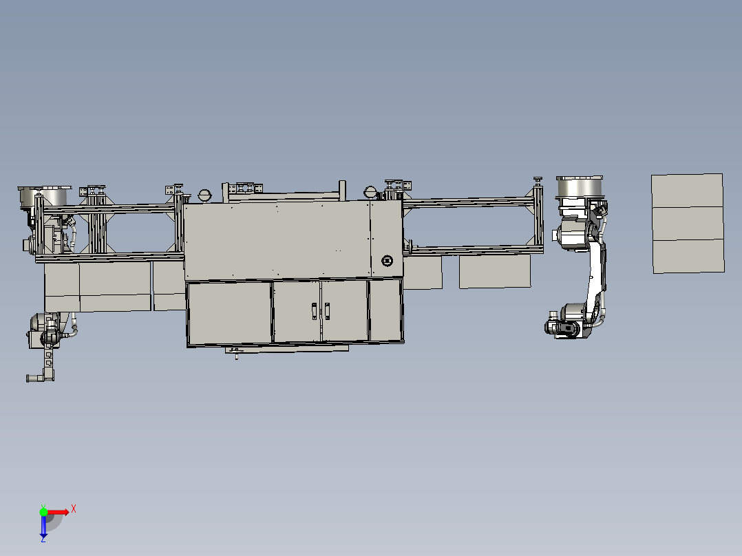 装箱打包定位机构俯视图