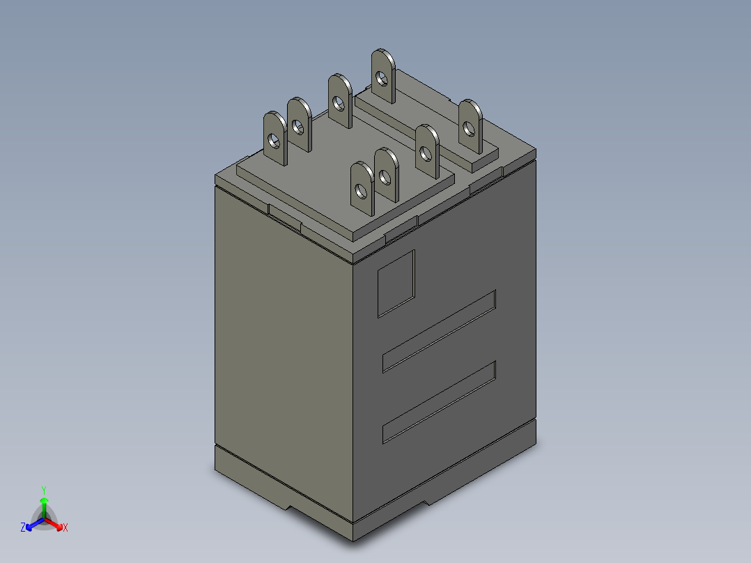 RXM2AB2BD小型继电器正等轴测图