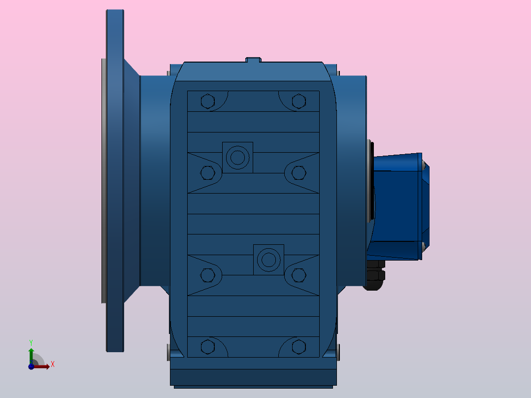 KAF87轴输入的螺旋锥齿轮减速机KAF87-YV1.5-6P-126.68-M1-0°-B前视图
