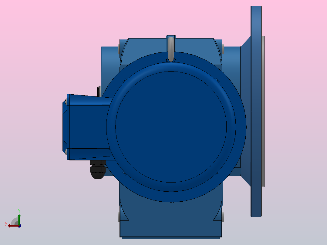 KAF87轴输入的螺旋锥齿轮减速机KAF87-YV1.5-6P-126.68-M1-0°-B后视图