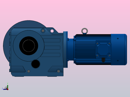 KAF87轴输入的螺旋锥齿轮减速机KAF87-YV1.5-6P-126.68-M1-0°-B右视缩略图