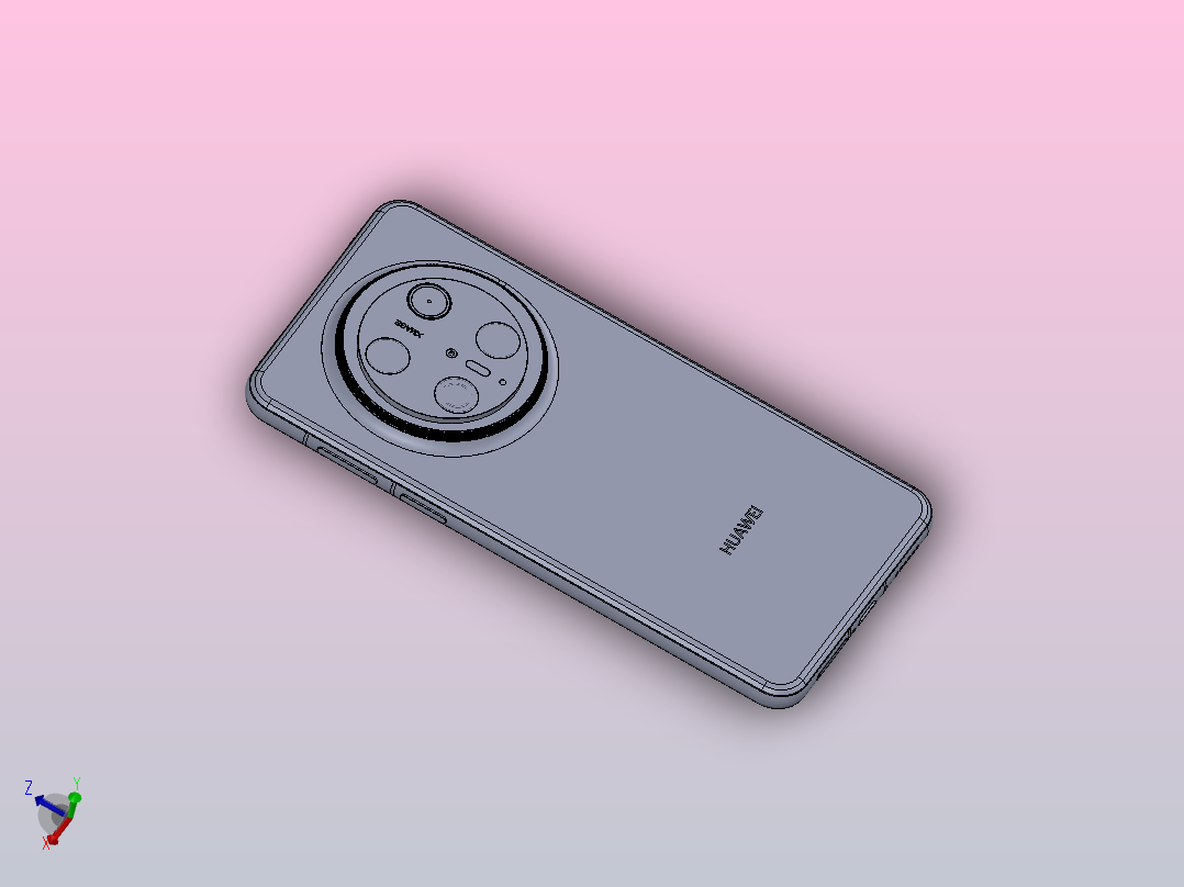华为 Mate 70 Pro王炸登场，3D模型分享（SolidWorks模型+犀牛模型）主视图