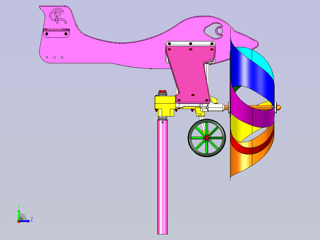 风车玩具模型左视图