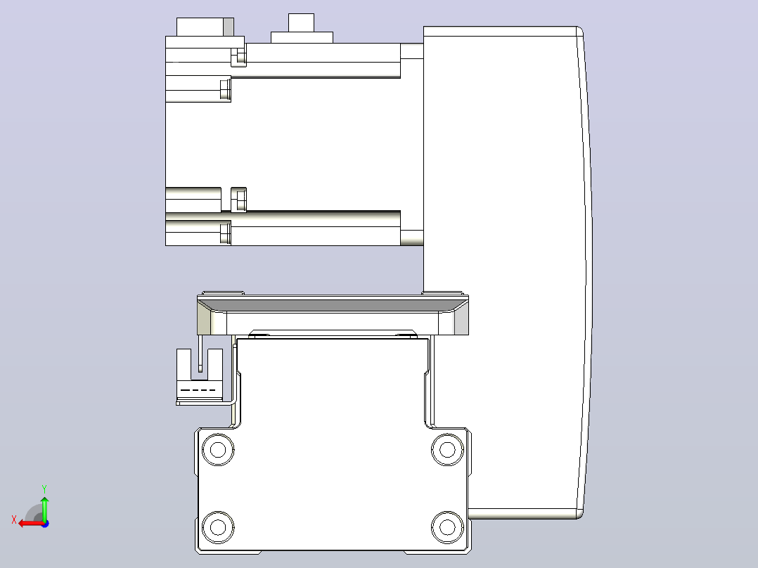 机器人皮带驱动直线轴TPA-GCB-80-P60-L600-LU-M20-N3后视图