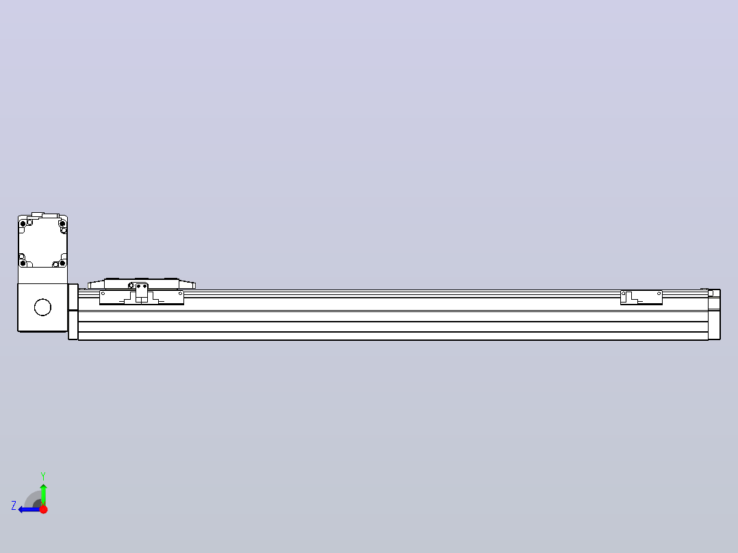 机器人皮带驱动直线轴TPA-GCB-80-P60-L600-LU-M20-N3右视图