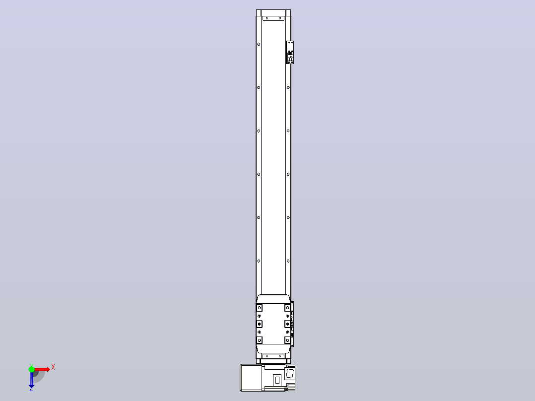 机器人皮带驱动直线轴TPA-GCB-80-P60-L600-LU-M20-N3俯视图