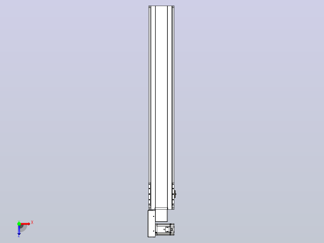 皮带直线轴半封闭可选导轨TPA-HNB-175D-140-L1100-ML-Y-P75-N3俯视图