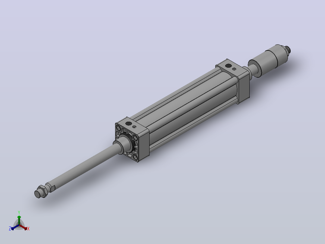 行程可调气缸（QC95系列）[QC95-B-50-200-XC8]主视图