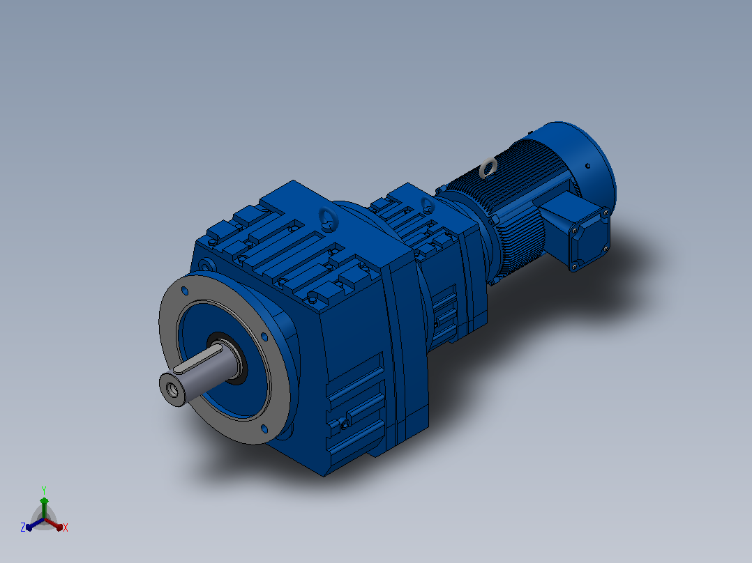 RF107R77法兰轴伸式组合型斜齿轮减速机RF107R77-Y2.2-4P-100-M1-0°-Φ350主视图