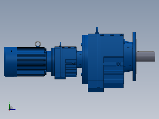 RF107R77法兰轴伸式组合型斜齿轮减速机RF107R77-Y2.2-4P-100-M1-0°-Φ350左视缩略图