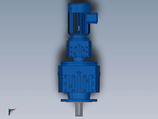 RF107R77法兰轴伸式组合型斜齿轮减速机RF107R77-Y2.2-4P-100-M1-0°-Φ350俯视缩略图