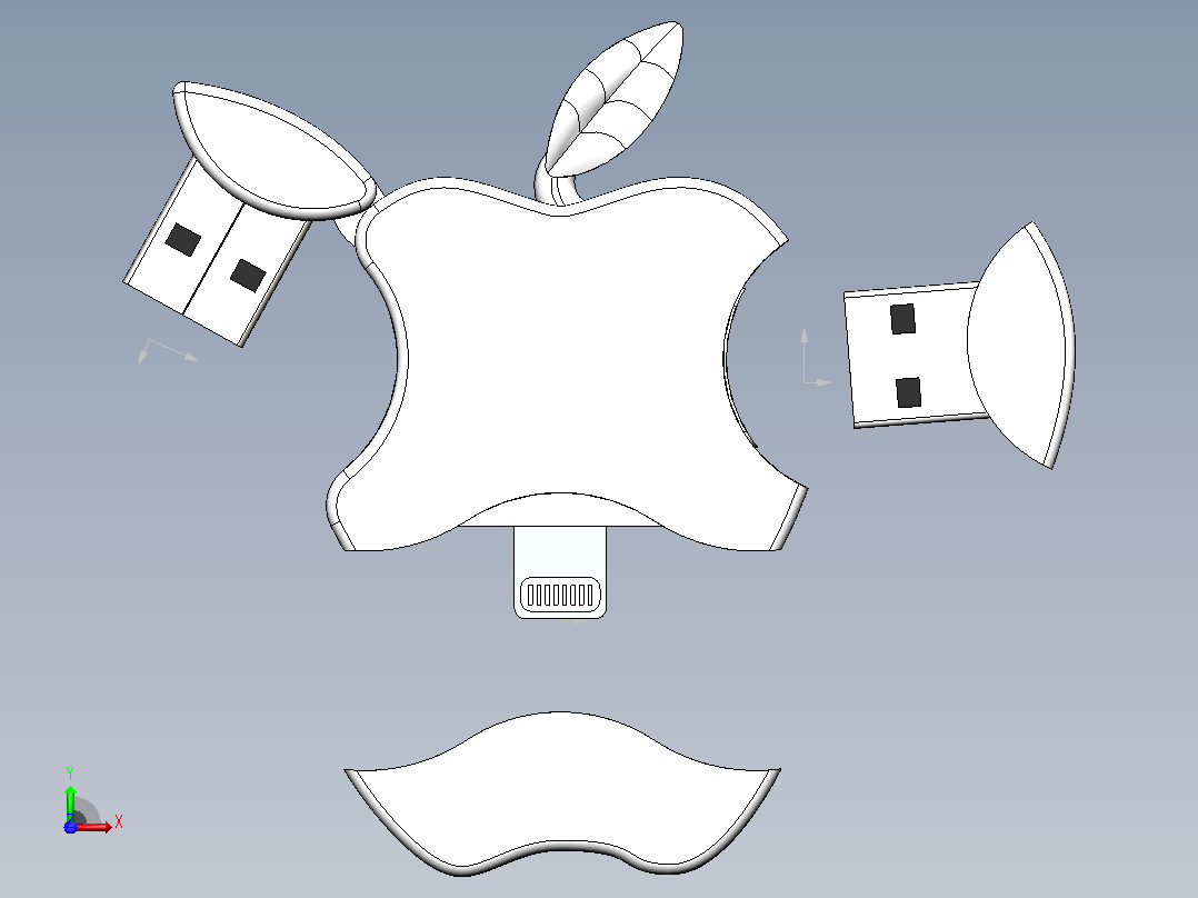 IPhone充电器前视图