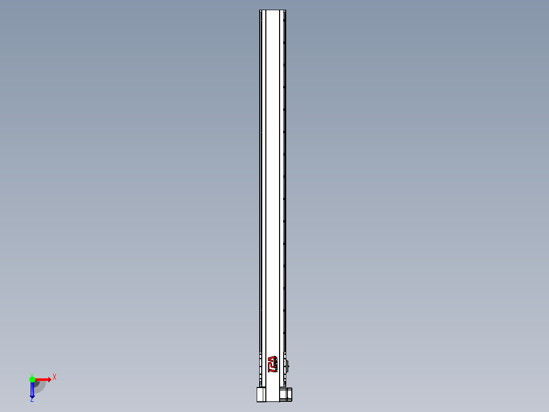 皮带直线轴半封闭可选导轨TPA-HNB-120D-110-L1450-LP-C-P40-N3俯视图