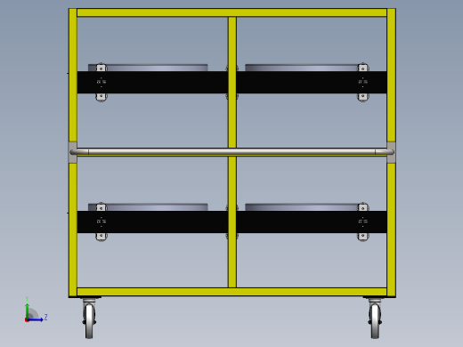 带双抽屉的物料搬运手推车3D图纸 Solidworks设计左视缩略图
