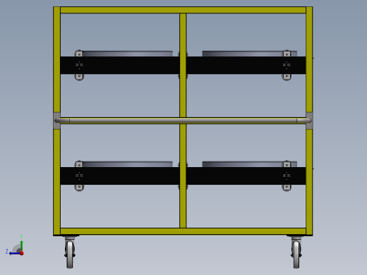 带双抽屉的物料搬运手推车3D图纸 Solidworks设计右视缩略图