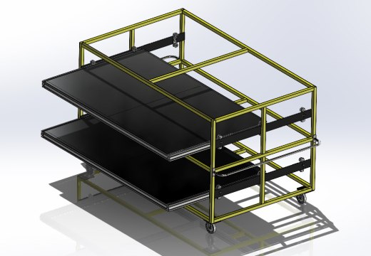 带双抽屉的物料搬运手推车3D图纸 Solidworks设计缩略图