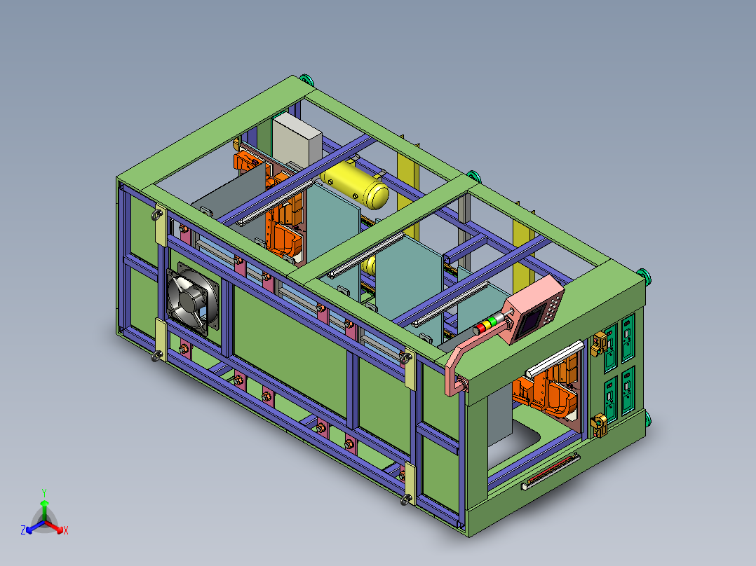 汽车门板超声波多工位焊接机（仅含主体结构）正等轴测图