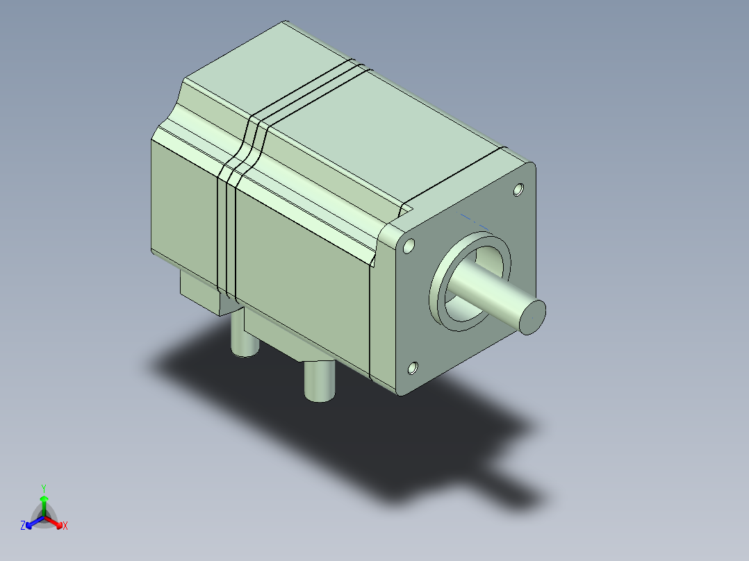 交流伺服电机正等轴测图
