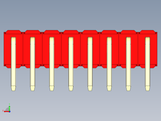 彩色公排针 100mil 2.54mm 系列-DS1022_red_2x08p_100mil_TypeD_rev1.0后视缩略图