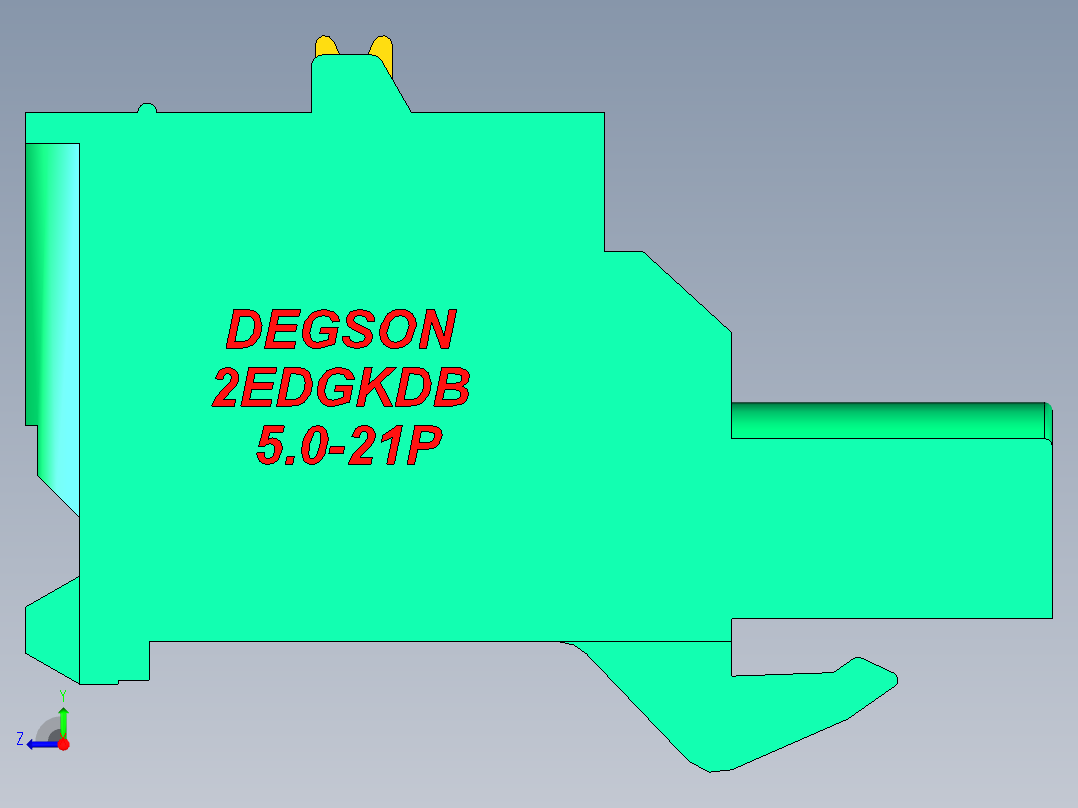 DEGSON 2EDG 系列 5.0mm 可插拔接线端子组-2EDGKDB-5.0-21P-14-00AH右视图