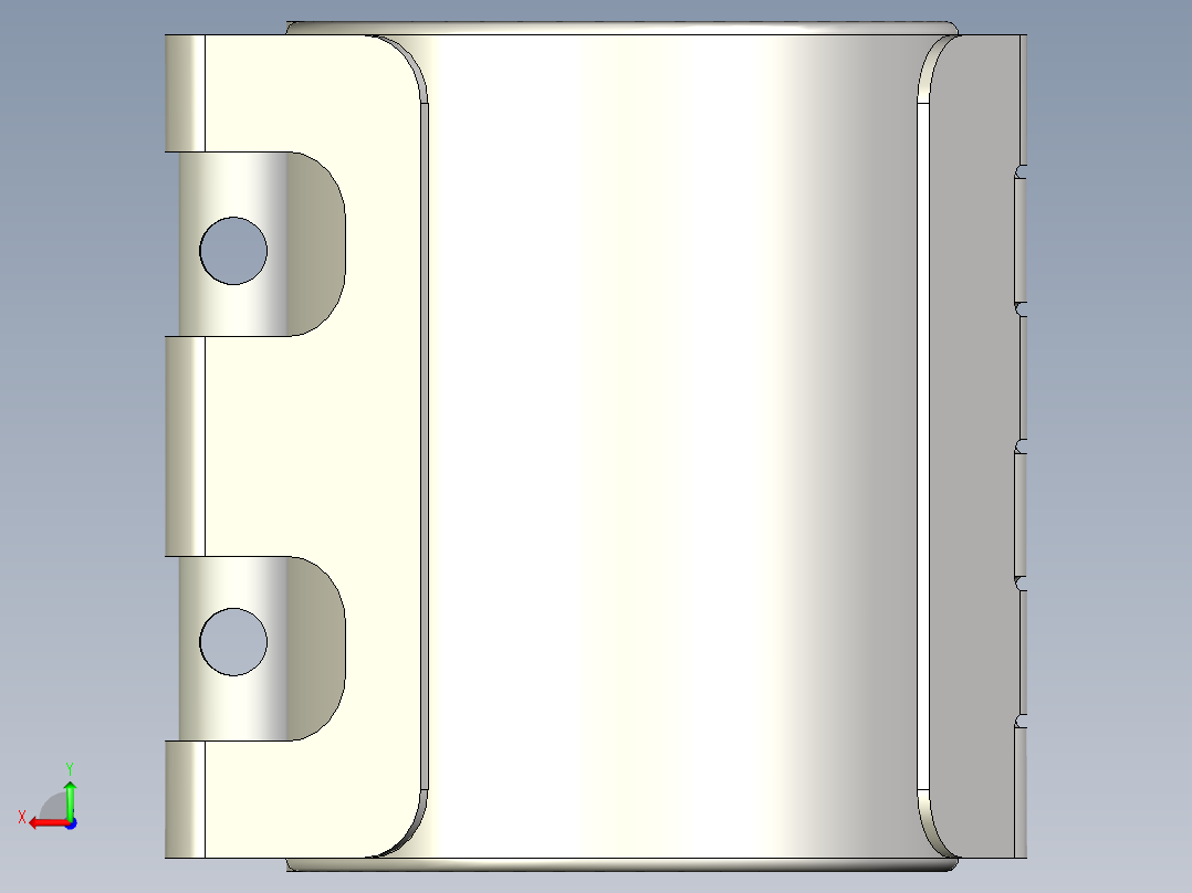 铰链式管夹后视图
