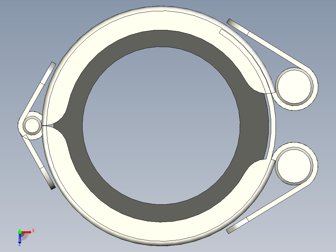 铰链式管夹俯视图