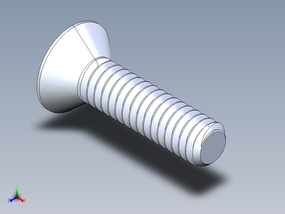 FHCS 0.250x 1.000正等轴测图