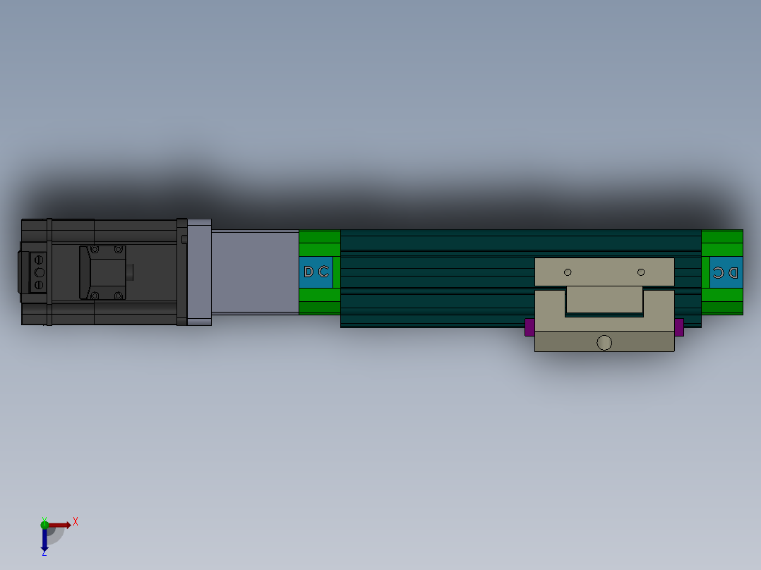丝杆式模组DC64A-SP-MG（100-1500mm）俯视图