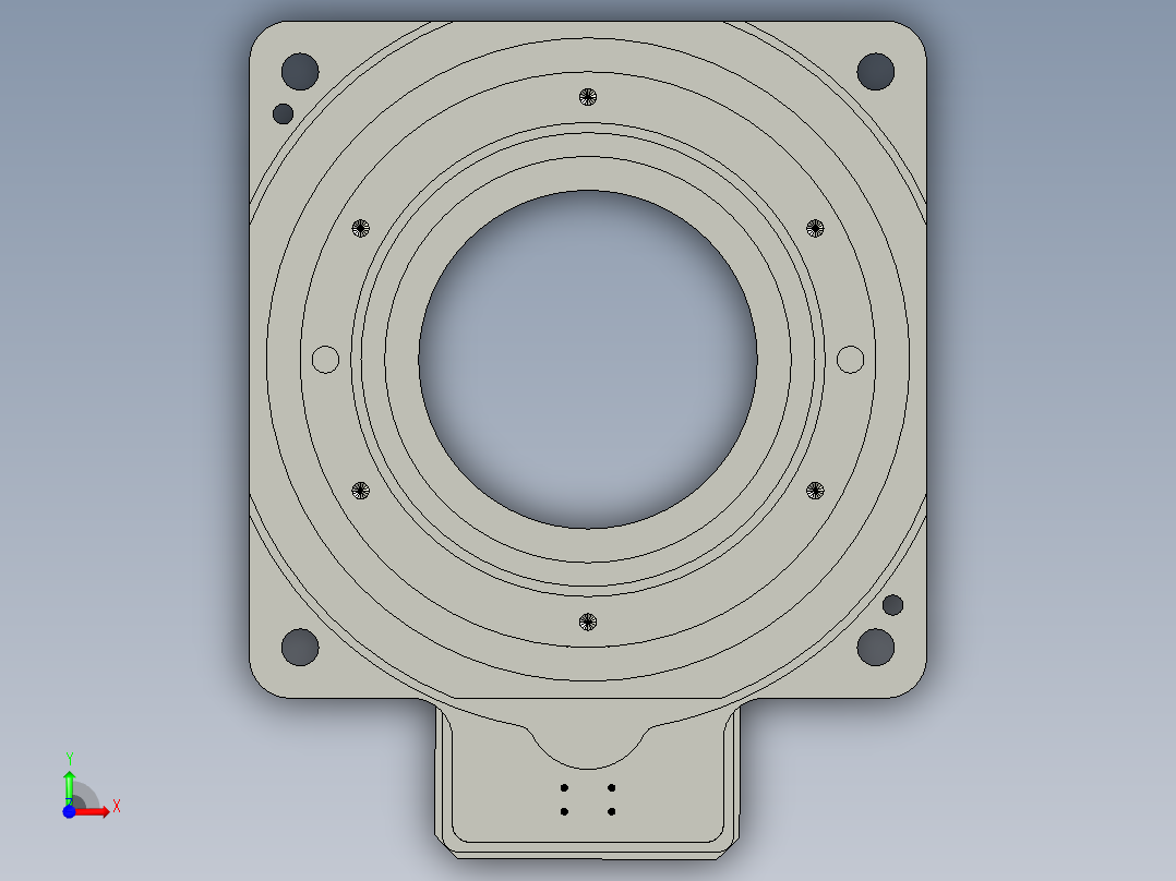 中空旋转平台KFN200-L2-50-NM5配单级斜齿减速机前视图