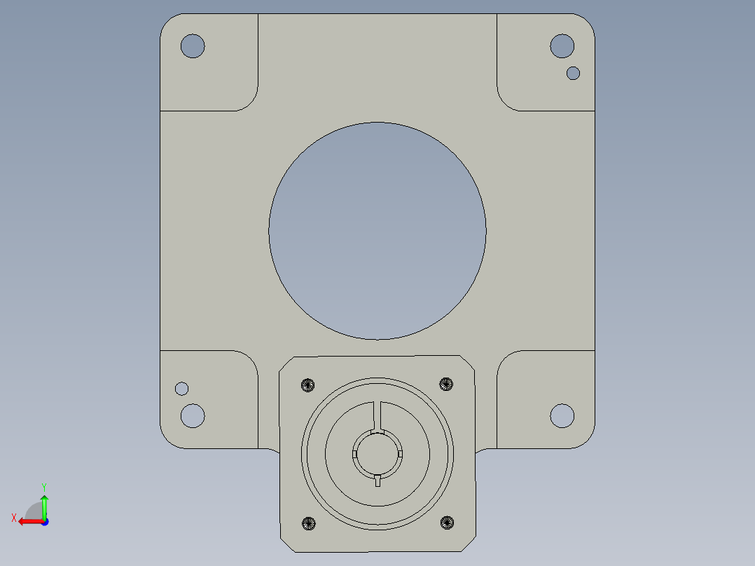 中空旋转平台KFN200-L2-50-NM5配单级斜齿减速机后视图
