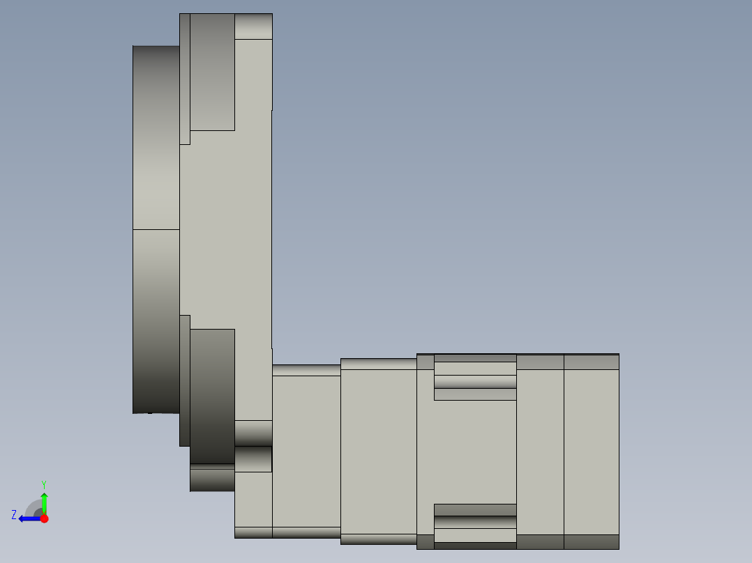 中空旋转平台KFN200-L2-50-NM5配单级斜齿减速机右视图