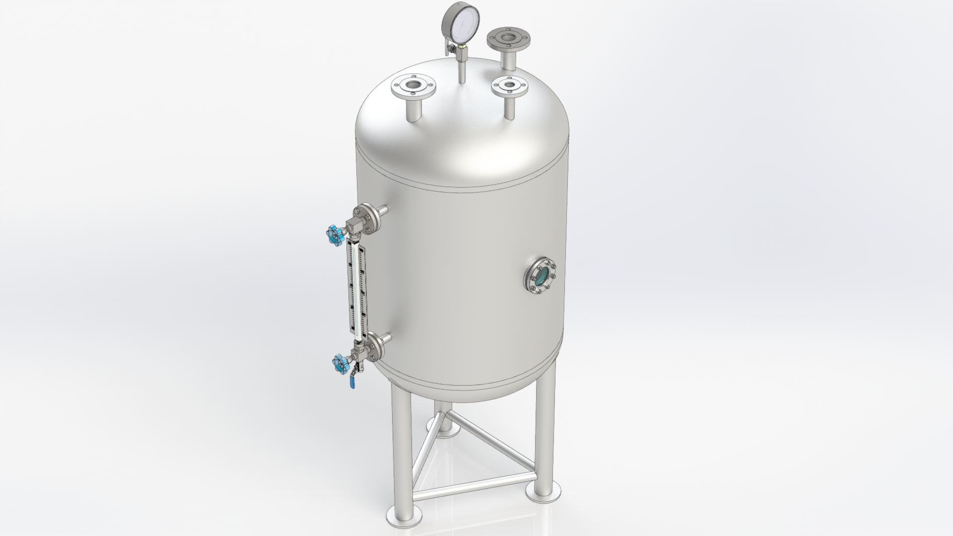 0.5立方不锈钢冷凝水罐三维模型