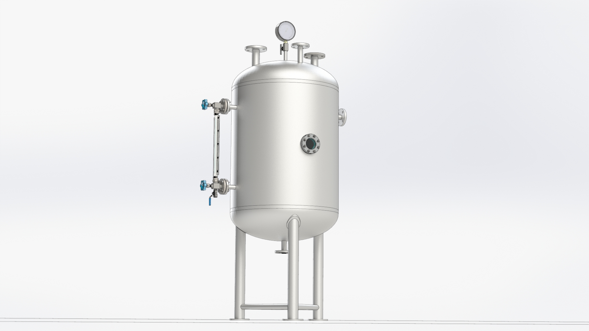 0.5立方不锈钢冷凝水罐三维模型