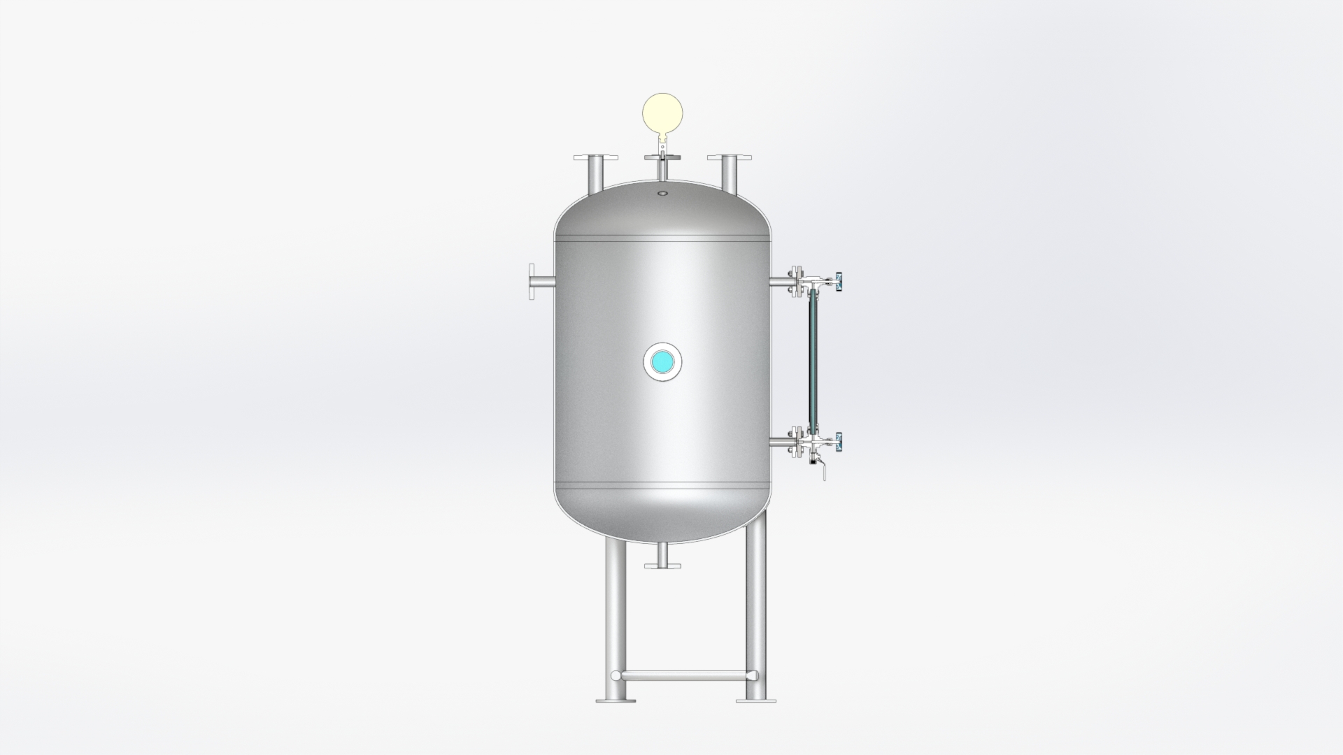 0.5立方不锈钢冷凝水罐三维模型