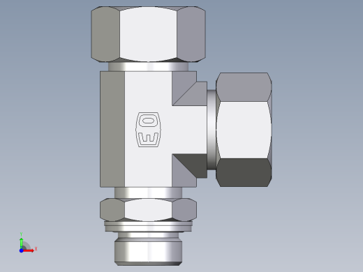 卡套式工业通用硬管接头EO_Adjustable_locknut_run_tee_LEE18ZLMCF前视缩略图